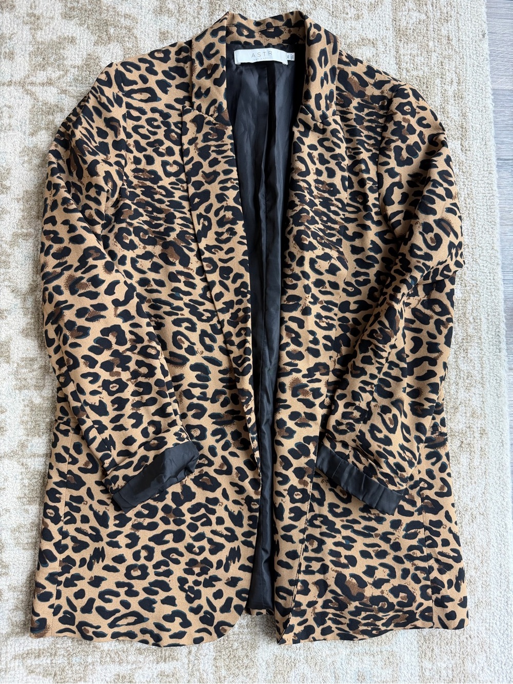 ASTR Leopard Print Blazer Jacket in Brown and Black